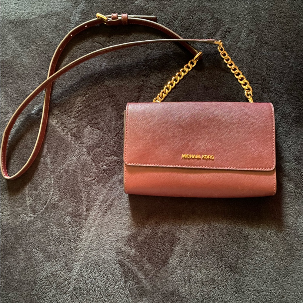 MK crossbody with detachable wristlet.